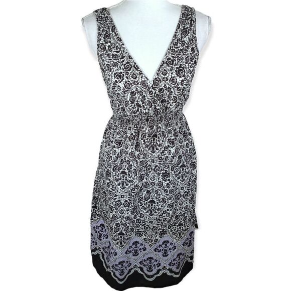 SONOMA BLACK, WHITE, & PURPLE/BLUE DRESS SZ.M EUC - Picture 1 of 9